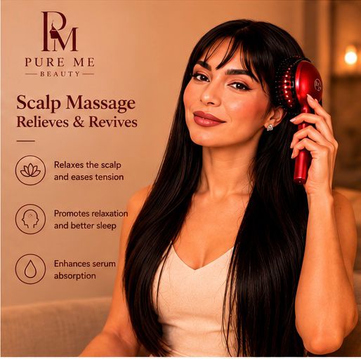 Pure Me Red Light Hair Brush Scalp Massager