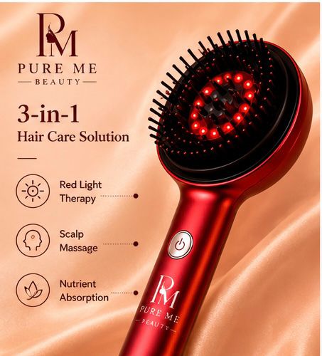 Pure Me Red Light Hair Brush Scalp Massager