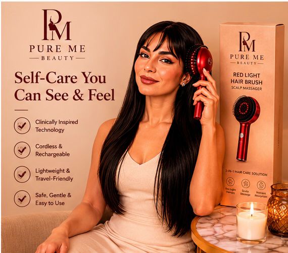Pure Me Red Light Hair Brush Scalp Massager
