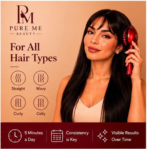 Pure Me Red Light Hair Brush Scalp Massager